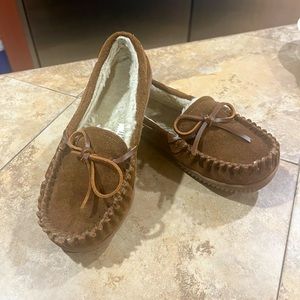Leather house shoes